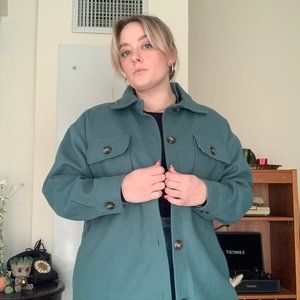 Oversized Teal Shacket